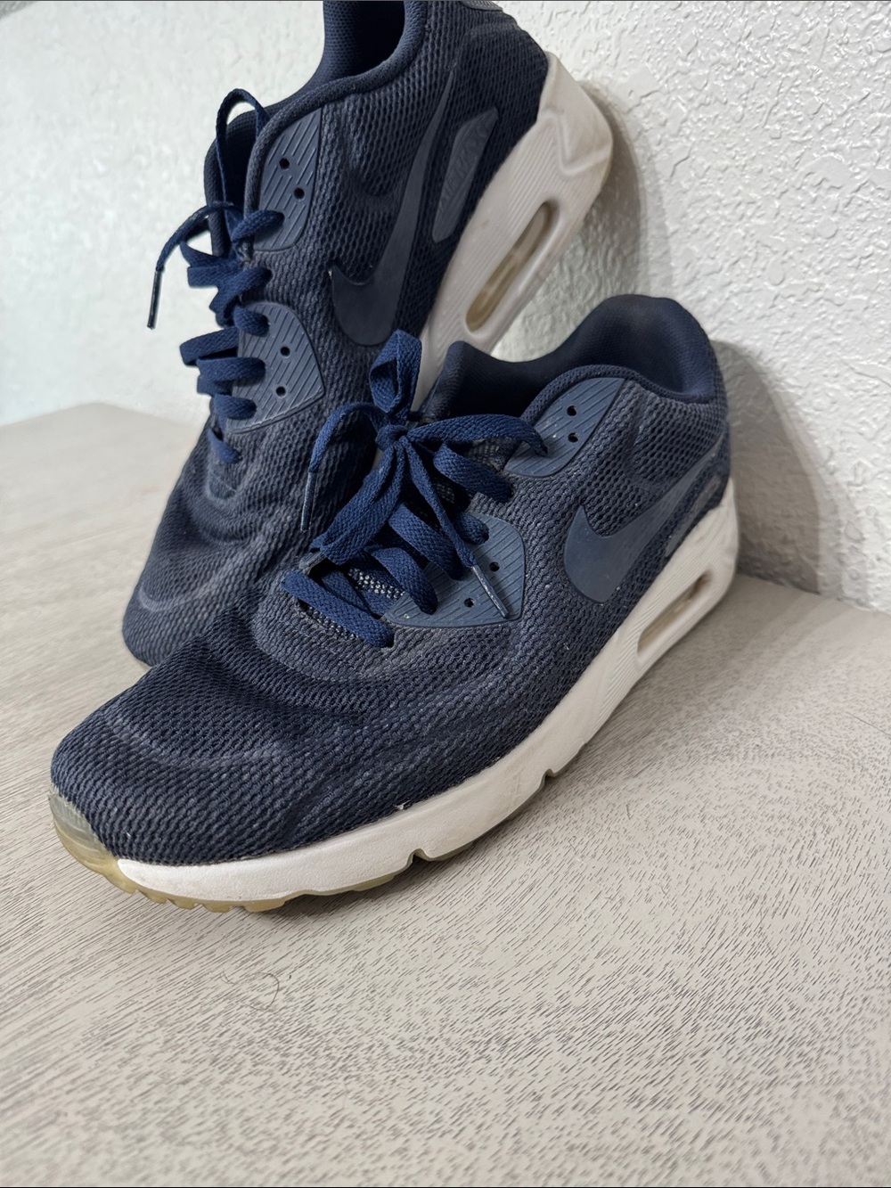Nike Men’s Airmax 90 Sneakers - Navy Blue and White
